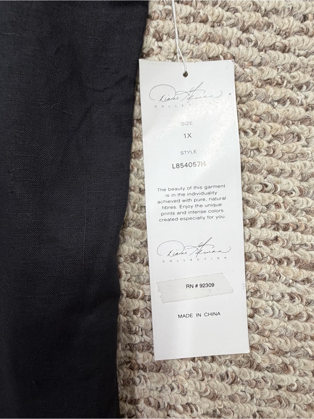 VTG Diane Gilman Black Linen Blend Blouse Top Sz XL Multicolor Button Accent NWT - Picture 12 of 15